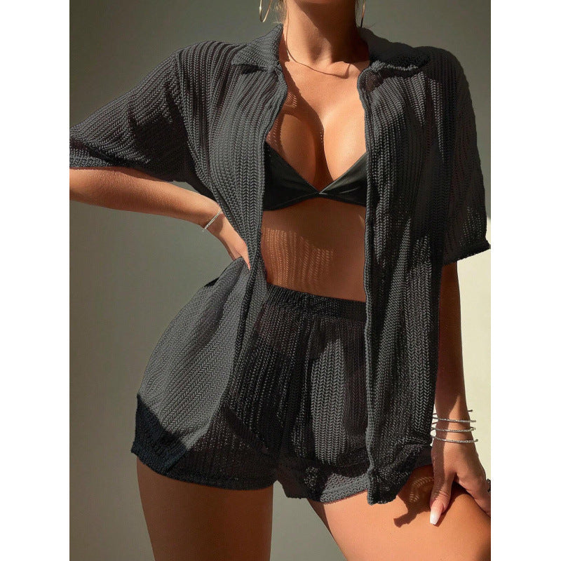 Damen Set aus luftiger Strickjacke und Shorts Echo Archiv