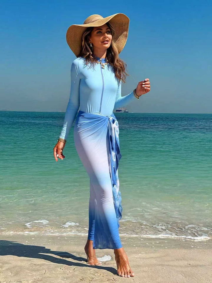 Damen Langärmliger Surfsuit mit Wickelrock Echo Archiv