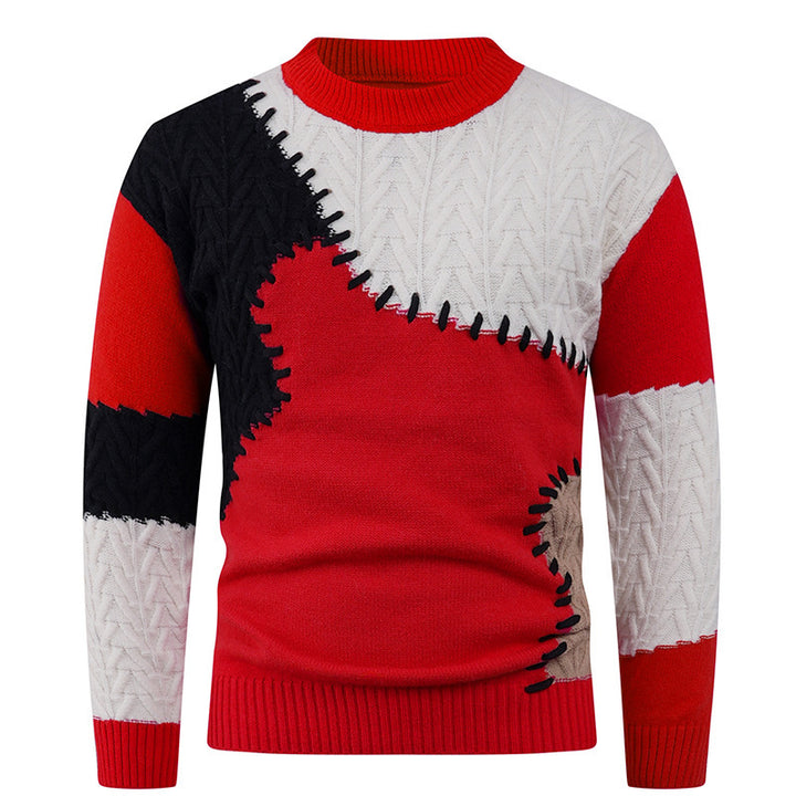 Herren modischer Pullover mit einzigartigem Patchwork-Design Echoarchiv