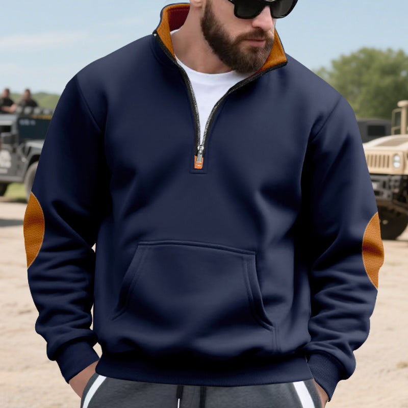Herren Sportpullover mit hohem Kragen und praktischen Taschen Echoarchiv