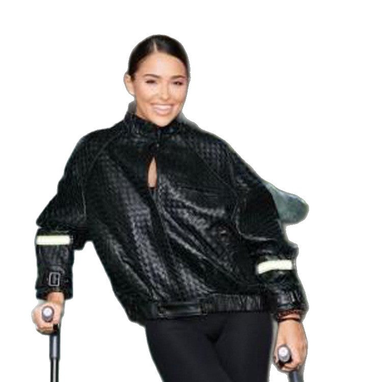 Damen Boxy-Outdoor-Bomberjacke mit hohem Kragen und reflektierenden Bündchen Echoarchiv