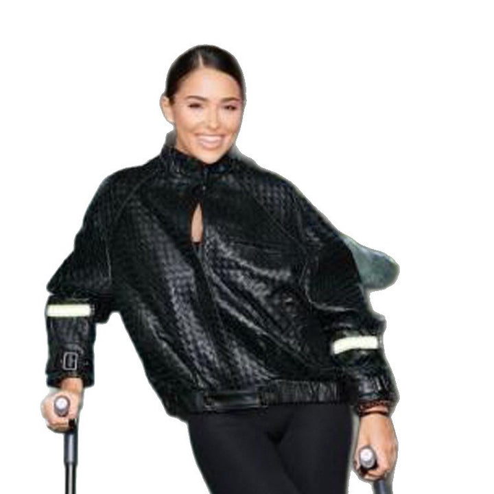 Damen Boxy-Outdoor-Bomberjacke mit hohem Kragen und reflektierenden Bündchen Echoarchiv