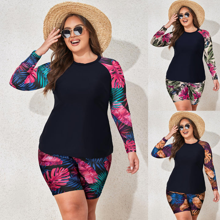 Damen UV-Schutz Badeanzug-Set mit ärmellosem Oberteil und kurzen Hosen Echo Archiv