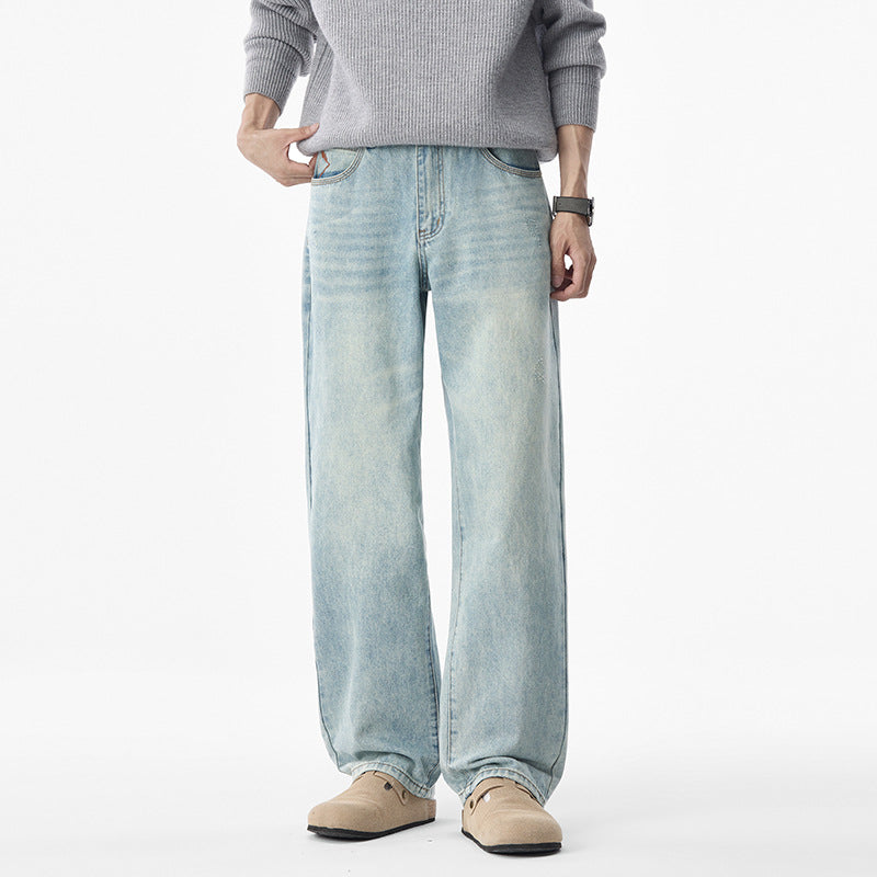 Herren lässige weite Jeans mit tiefem Schritt und Vintage-Waschung Echo Archiv
