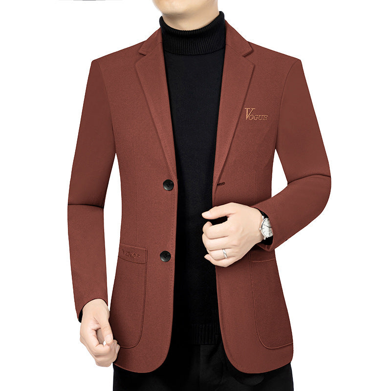 Herren Modernes Einreihiges City-Blazer mit aufgesetzten Taschen und leichter Halbfütterung – Tianoro