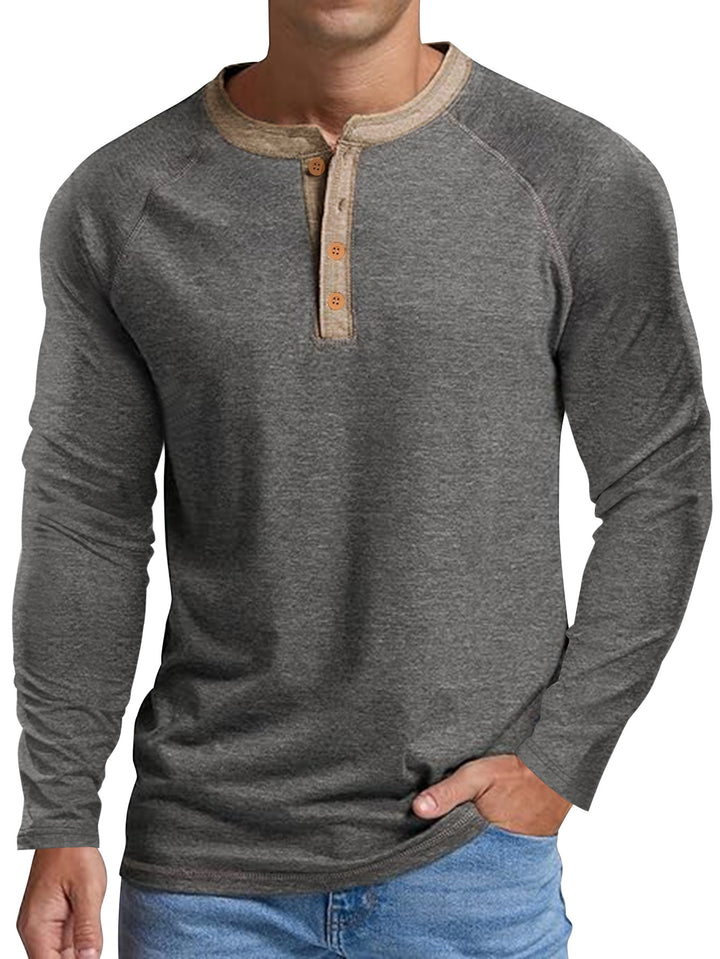 Herren Langarmshirt mit einzigartigem Knopfdesign Echoarchiv