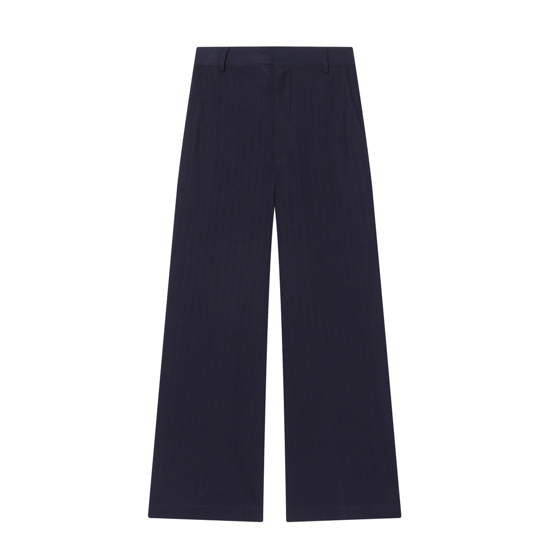 Damen taillierte Bundfalten-Hose mit weitem Bein, Bügelfalte und Eingrifftaschen – Avélisse