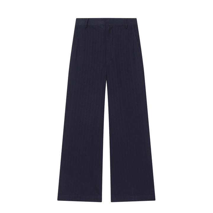 Damen taillierte Bundfalten-Hose mit weitem Bein, Bügelfalte und Eingrifftaschen – Avélisse