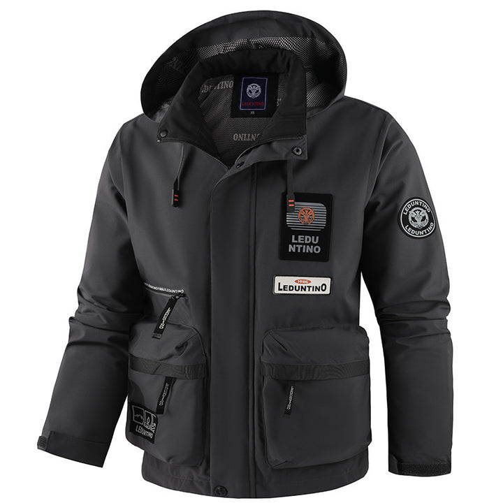 Herren nan technische Fieldjacke mit Kapuze und multifunktionalen Taschen, wasserabweisende Softshell Echo Archiv