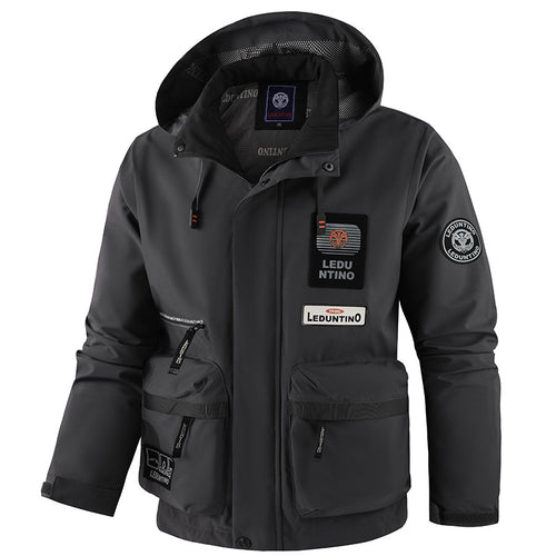 Herren nan technische Fieldjacke mit Kapuze und multifunktionalen Taschen, wasserabweisende Softshell Echo Archiv