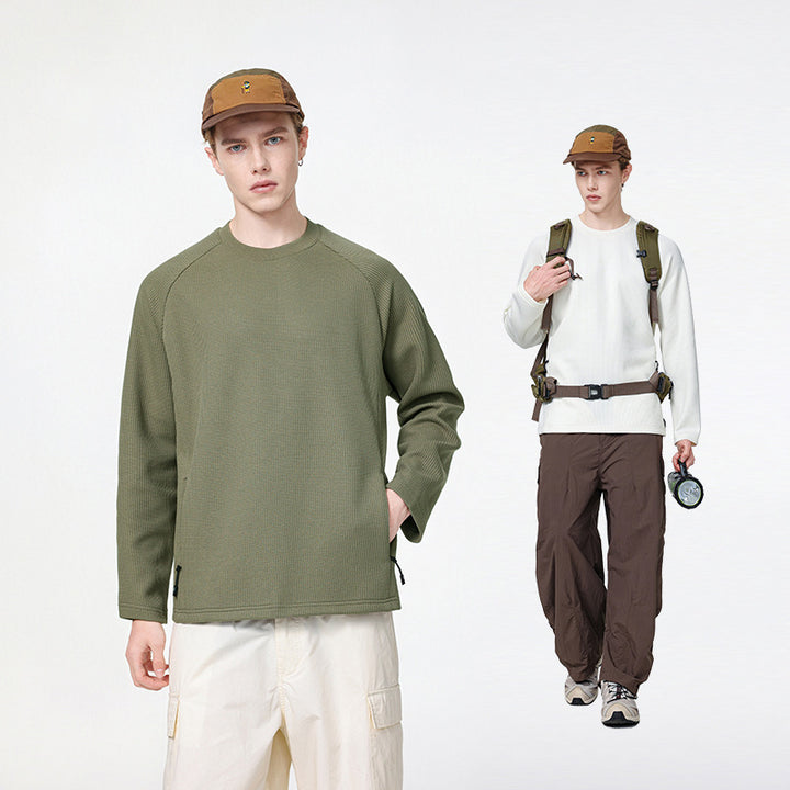 Herren Waffelstruktur-Thermo-Sweatshirt mit Raglanärmeln und Reißverschlusstaschen Echo Archiv