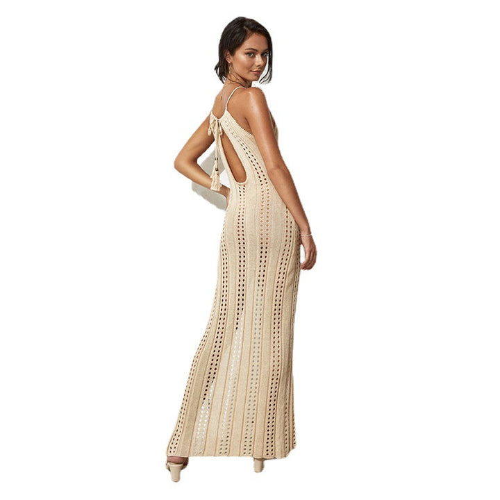 Damen elegantes, transparentes Maxikleid mit zarten Häkelverzierungen Echo Archiv