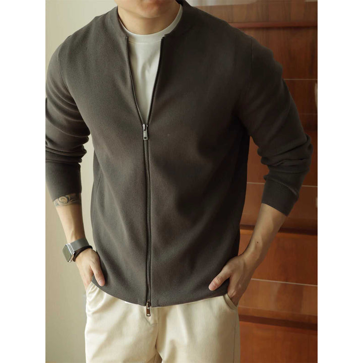 Herren Elegante Strickjacke mit durchgehendem Reißverschluss Echoarchiv