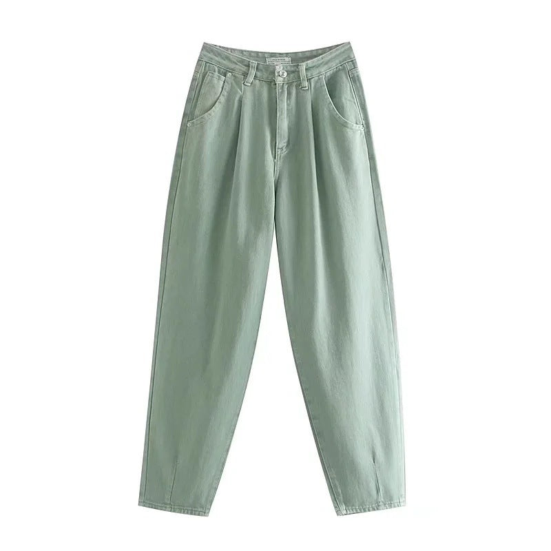 Damen Hochtaillierte Tapered‑Hose mit vorn gelegten Bundfalten und legerer Passform Echo Archiv