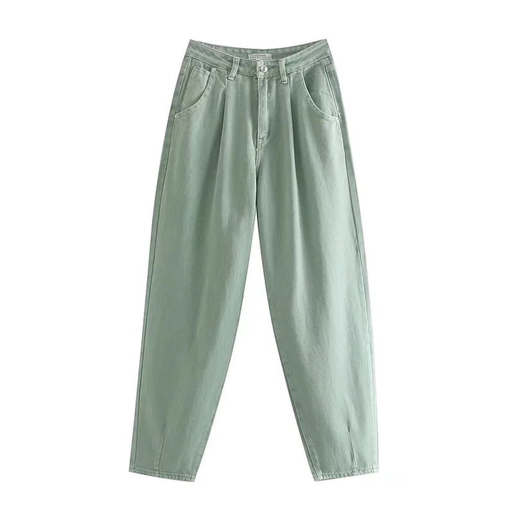 Damen Hochtaillierte Tapered‑Hose mit vorn gelegten Bundfalten und legerer Passform Echo Archiv