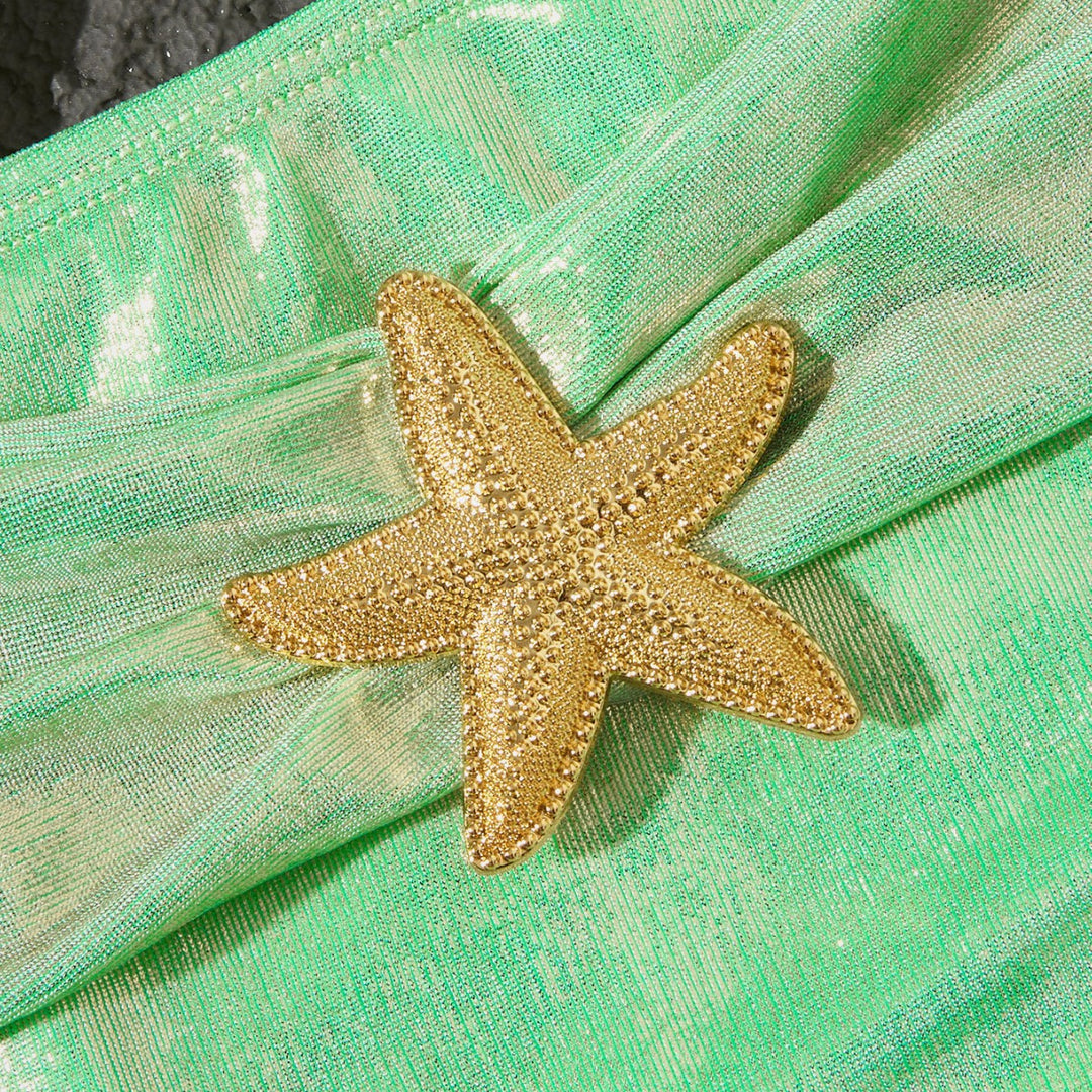 Damen Triangel-Bikini mit glitzerndem Effekt und raffinierten Knoten Echo Archiv