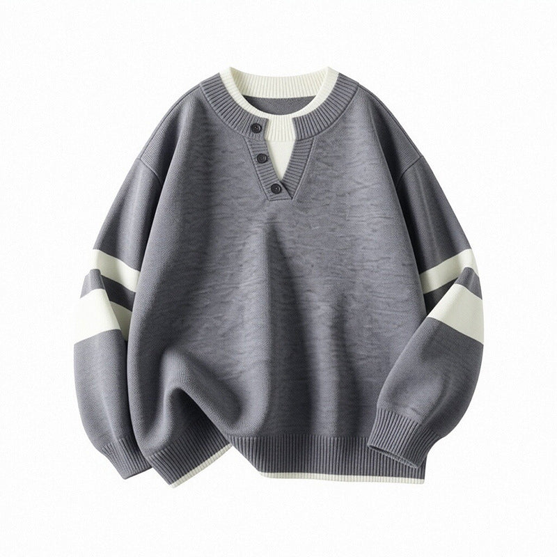 Damen Sportlicher Oversize-Pullover mit Knopfleiste Echo Archiv