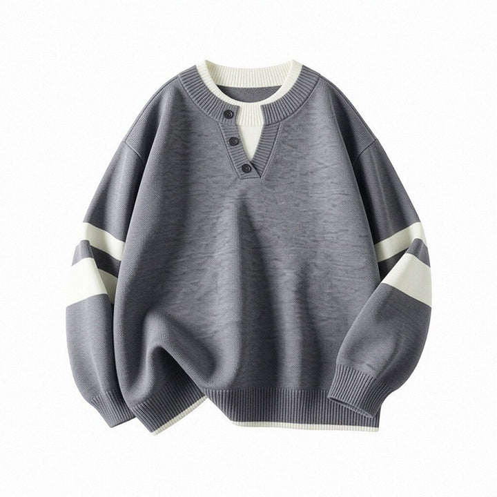 Damen Sportlicher Oversize-Pullover mit Knopfleiste Echo Archiv