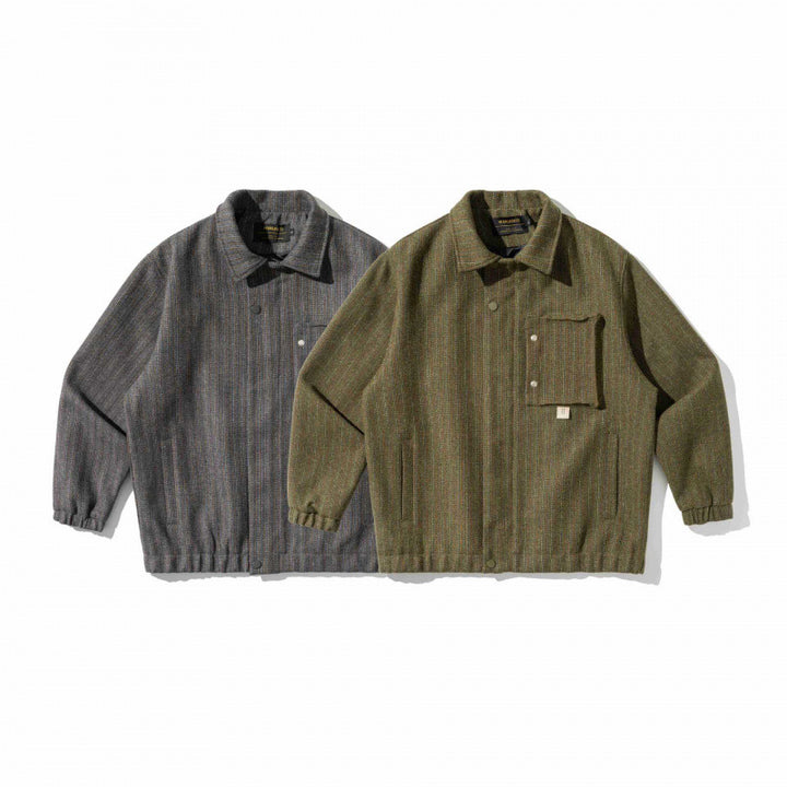 Herren Kastenförmige Overshirt‑Jacke aus Wollmix mit aufgesetzter Brusttasche Echo Archiv