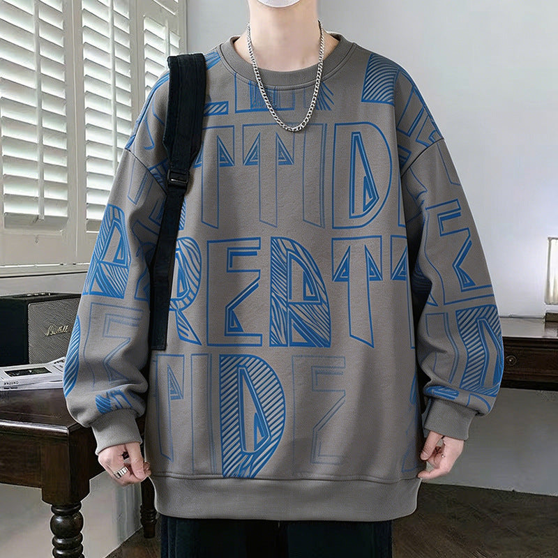 Herren Oversized-Sweatshirt mit großflächigem Lettering-Print und geripptem Saum Echo Archiv
