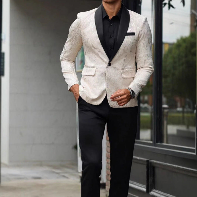 Herren Extravaganter Smoking-Blazer mit filigranem Muster Echoarchiv