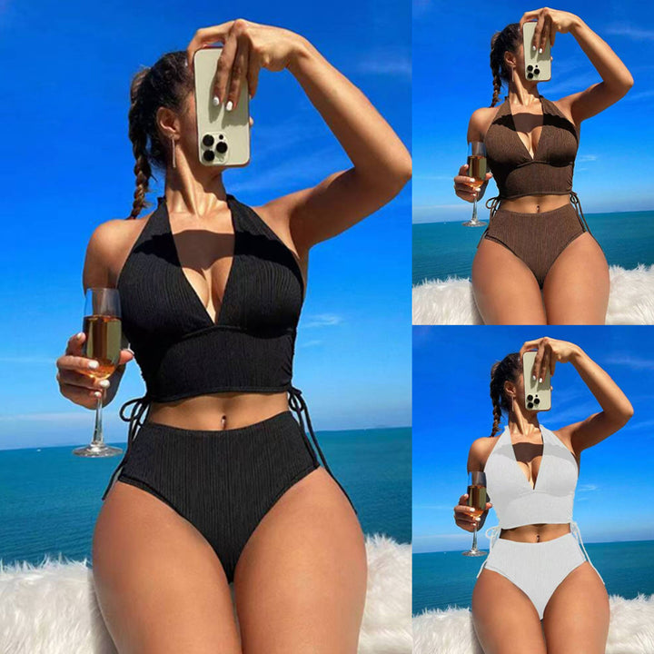 Damen Bikini-Set mit verstellbarem Halterneck und hohem Beinausschnitt Echo Archiv