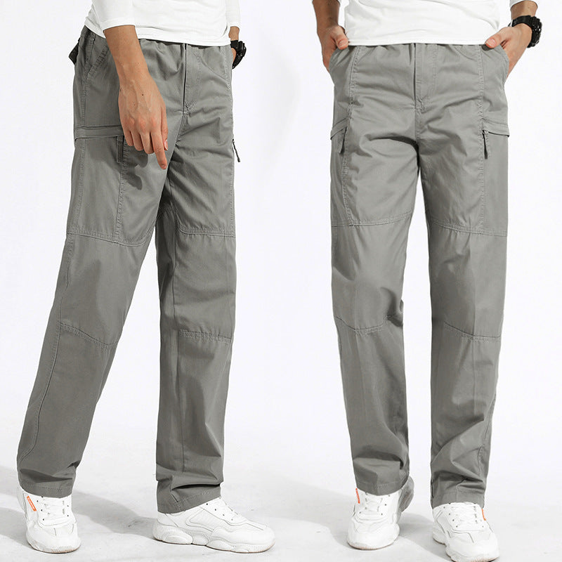 Damen lockere Cargo-Hose mit elastischem Bund, Mehrfachtaschen und Knieabnähern – Avélisse