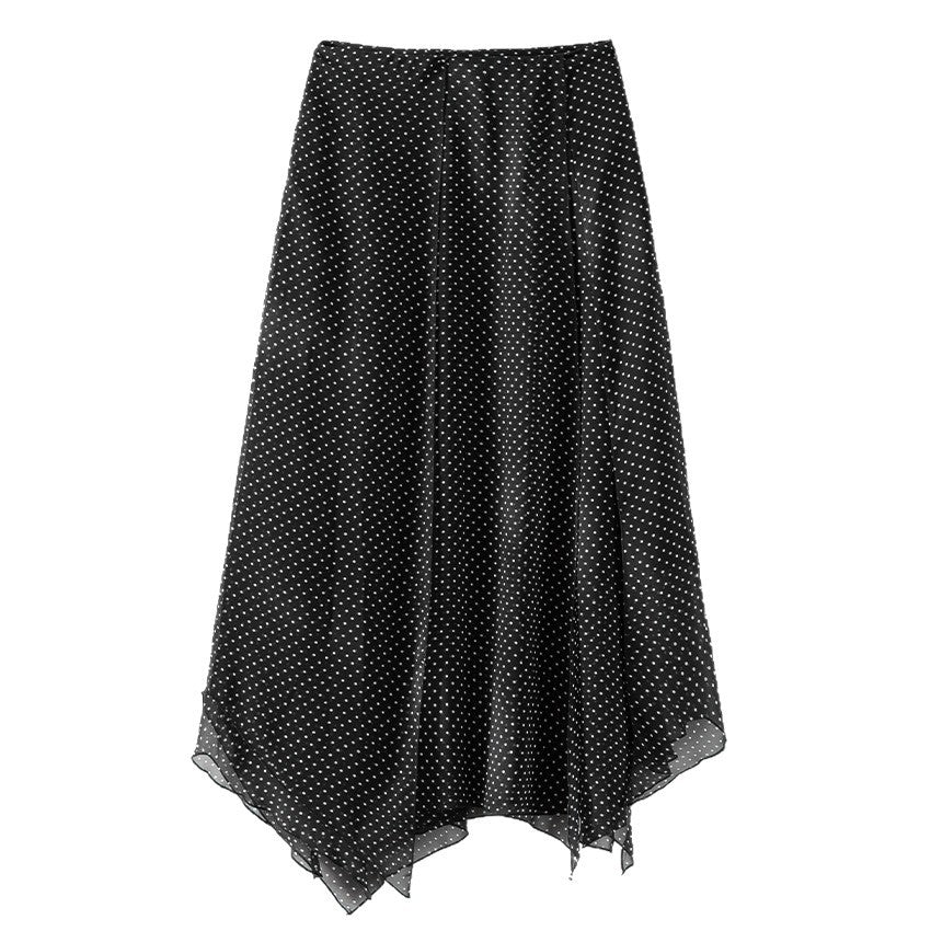 Damen Chiffonbluse mit Schleifenkragen, feinen Pintucks und Tupfenmuster Echoarchiv