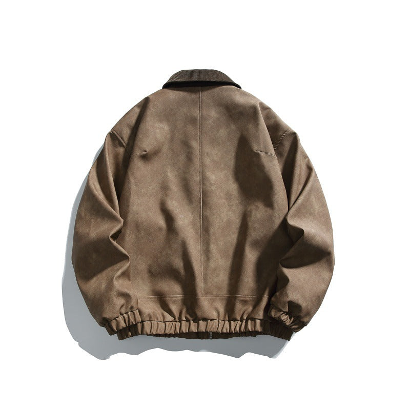 Herren Boxy-Canvas-Blousonjacke mit Cordkragen und elastischem Saum Echoarchiv