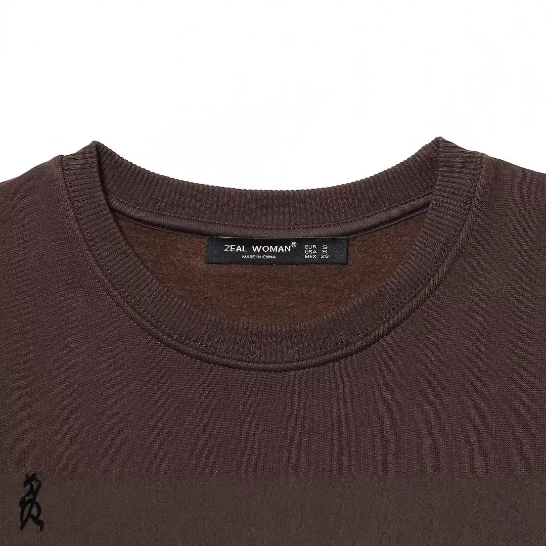 Damen weiter Sweatshirt mit dreidimensionaler Schleifen-Applikation und Rippbündchen Echo Archiv