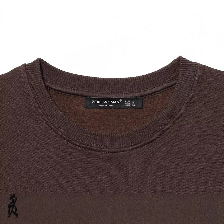 Damen weiter Sweatshirt mit dreidimensionaler Schleifen-Applikation und Rippbündchen Echo Archiv