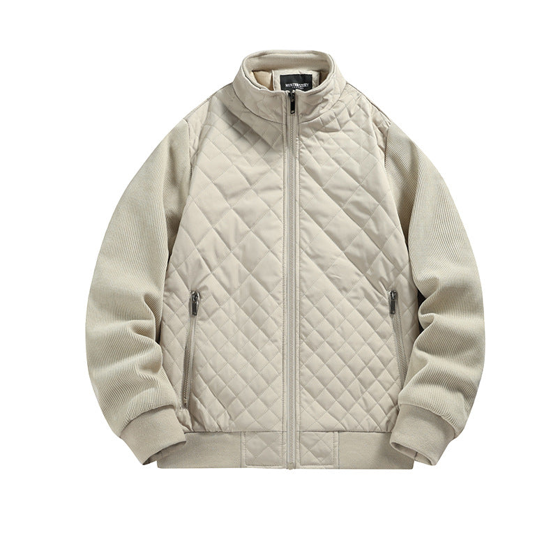 Herren gesteppte Hybridjacke mit Stehkragen und Strickärmeln Echoarchiv