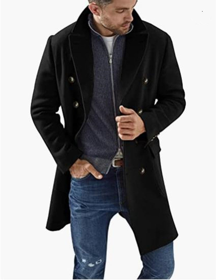 Herren eleganter Doppelknebel-Mantel mit modernem Schnitt Echoarchiv
