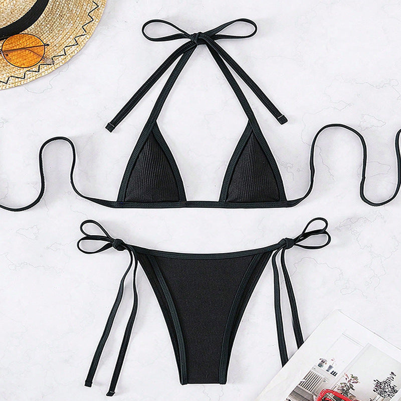 Damen Triangel-Bikini mit verstellbaren Bändern und verspieltem Design Echo Archiv