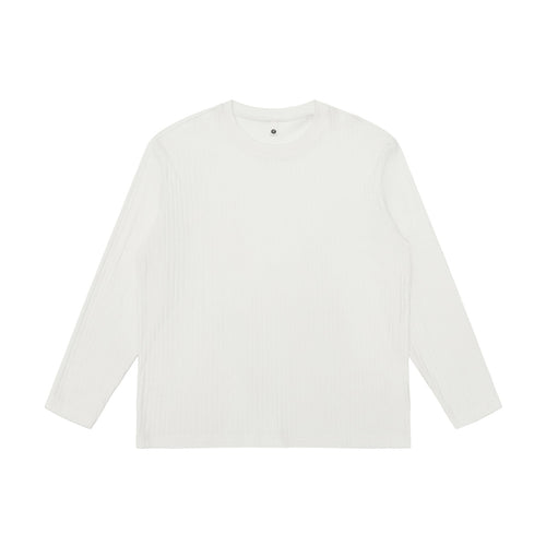 Unisex Fein geripptes Langarmshirt mit Rundhalsausschnitt und leichter Oversize-Silhouette Echoarchiv