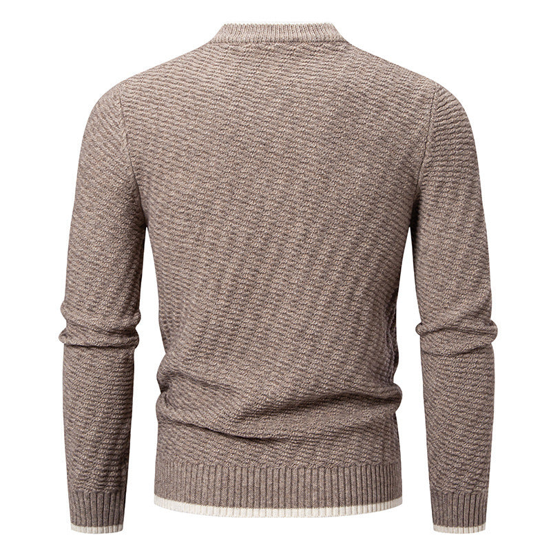 Herren modischer Strickpullover mit strukturiertem Rippmuster Echoarchiv