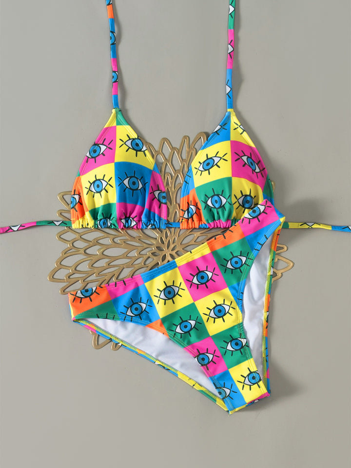 Damen Triangel-Bikini mit floralem Muster und verstellbaren Trägern Echo Archiv
