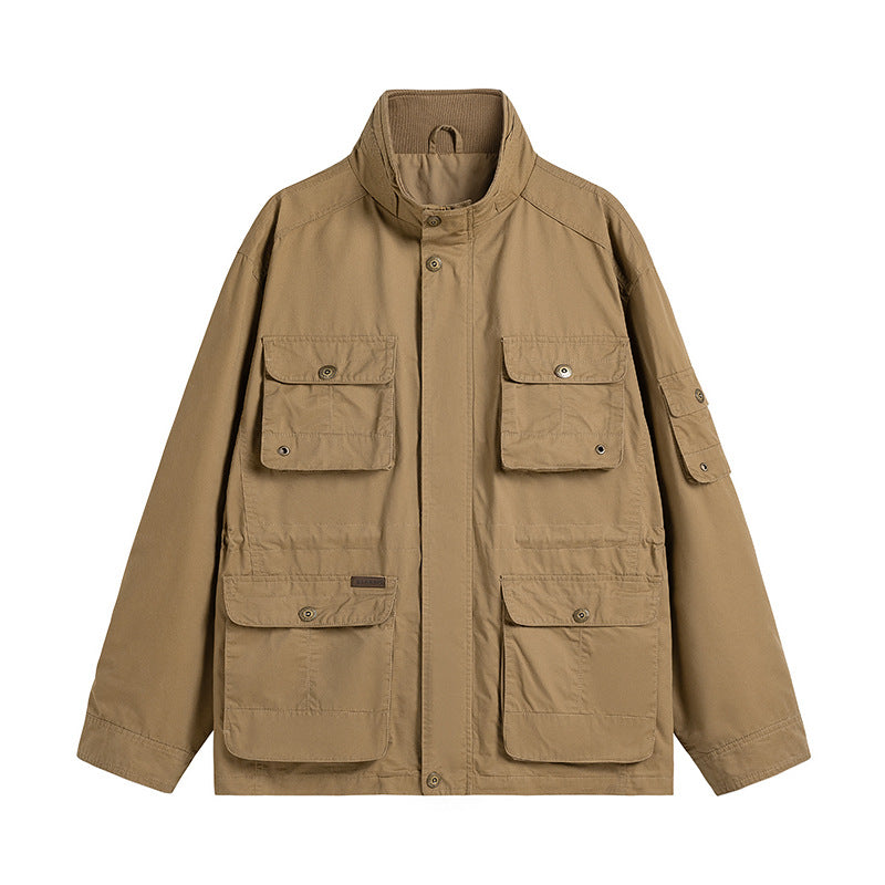 Herren Robuste utilitaristische Feldjacke mit mehrfach aufgesetzten Taschen und Stehkragen Echo Archiv