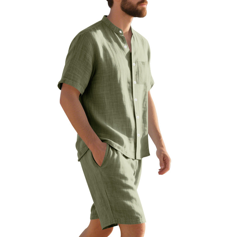 Herren lässiges Kurzarmhemd und Shorts Set mit hochwertigen atmungsaktiven Materialien Echoarchiv