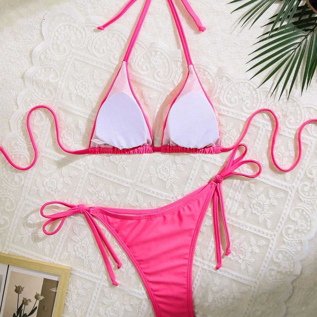 Damen Floral verziertes Triangel-Bikini Echo Archiv