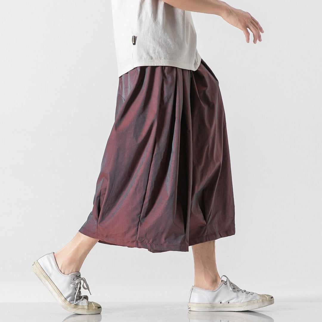 Herren Weit geschnittene Culotte-Loungehose mit tiefem Schritt und elastischem Tunnelzug Echo Archiv