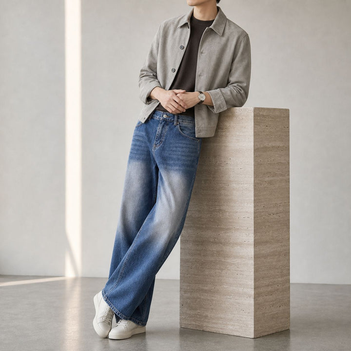Damen Jeans mit hohem Bund und weitem Bein im Vintage-Look Echo Archiv