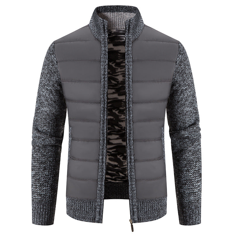 Herren nan Hybrid-Strick-Steppjacke mit wattierter Front, ergonomischen Strickärmeln und hohem Stehkragen Echo Archiv