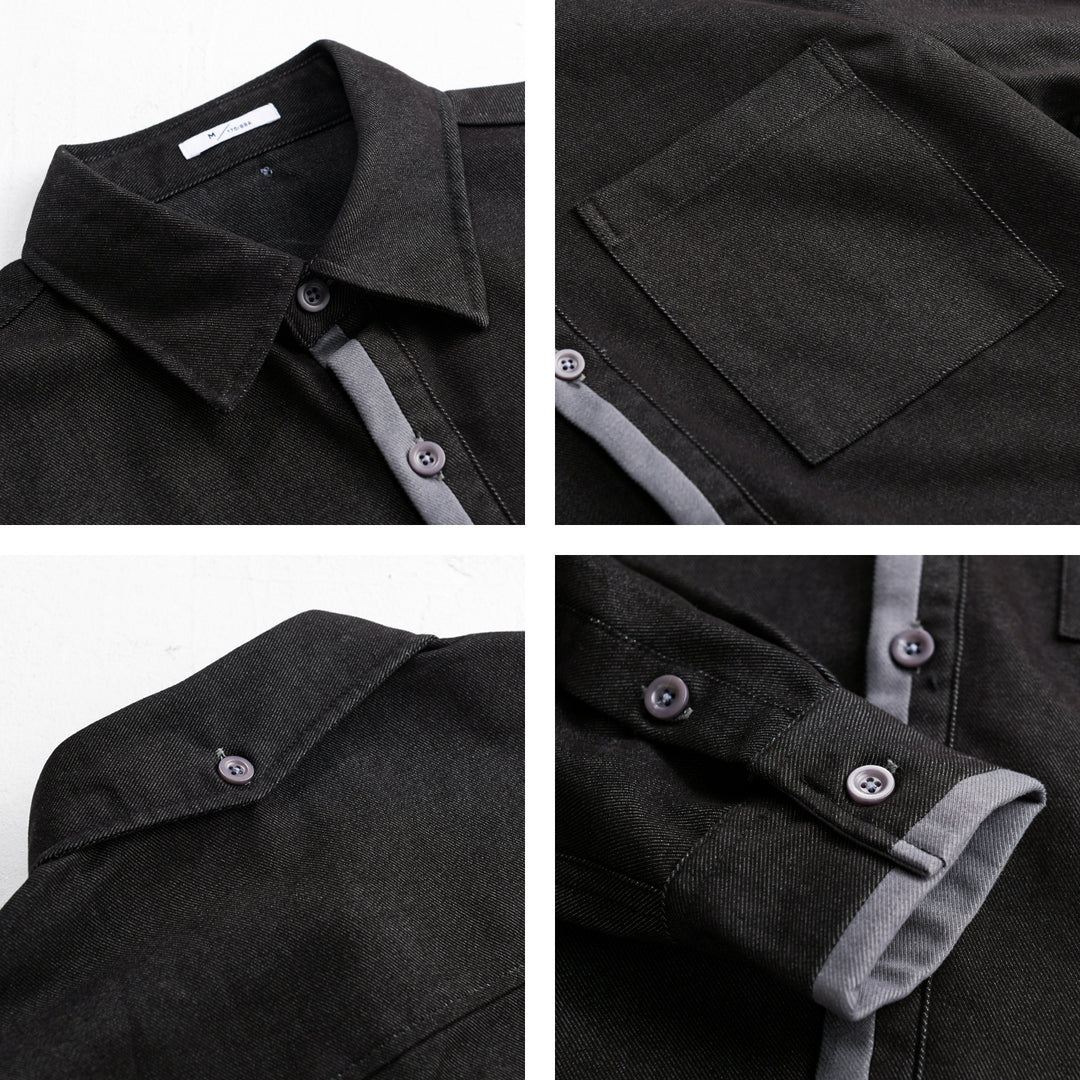 Herren Leichtes Baumwoll-Twill-Überhemd mit Brusttasche und Relaxed-Fit Echoarchiv