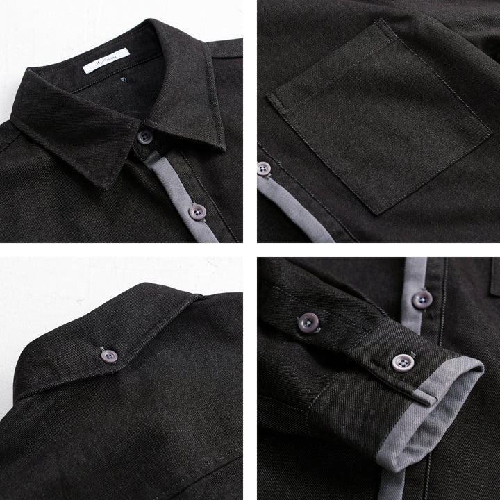 Herren Leichtes Baumwoll-Twill-Überhemd mit Brusttasche und Relaxed-Fit Echoarchiv