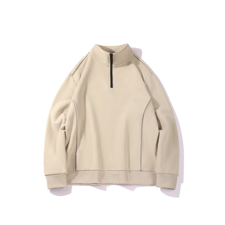 Herren Halfzip-Sweatshirt mit Stehkragen, reflektierenden Kedernähten und geripptem Saum Echo Archiv
