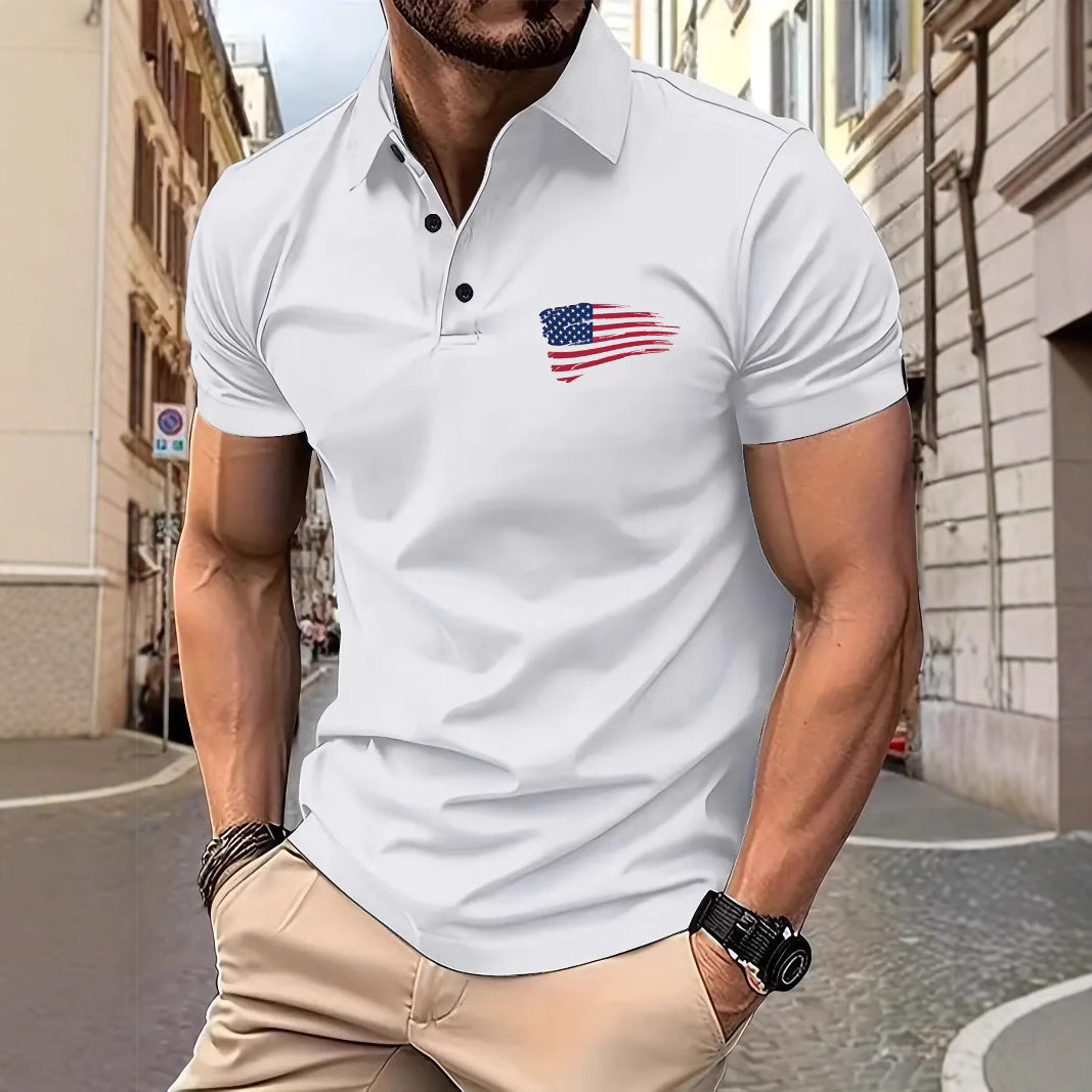 Herren Polohemd mit einzigartigem Flaggenmotiv und modernem Schnitt Echoarchiv
