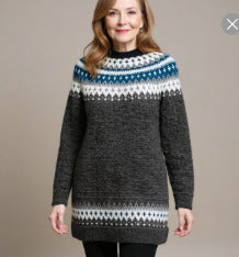 Damen nan kuscheliger Norweger-Strickpullover mit Stehkragen und Oversize-Passform Echo Archiv
