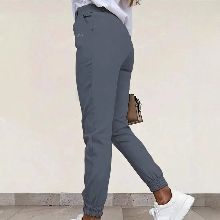 Damen Enganliegende Chino-Jogger mit hohem Bund und elastischen Bündchen – Avélisse