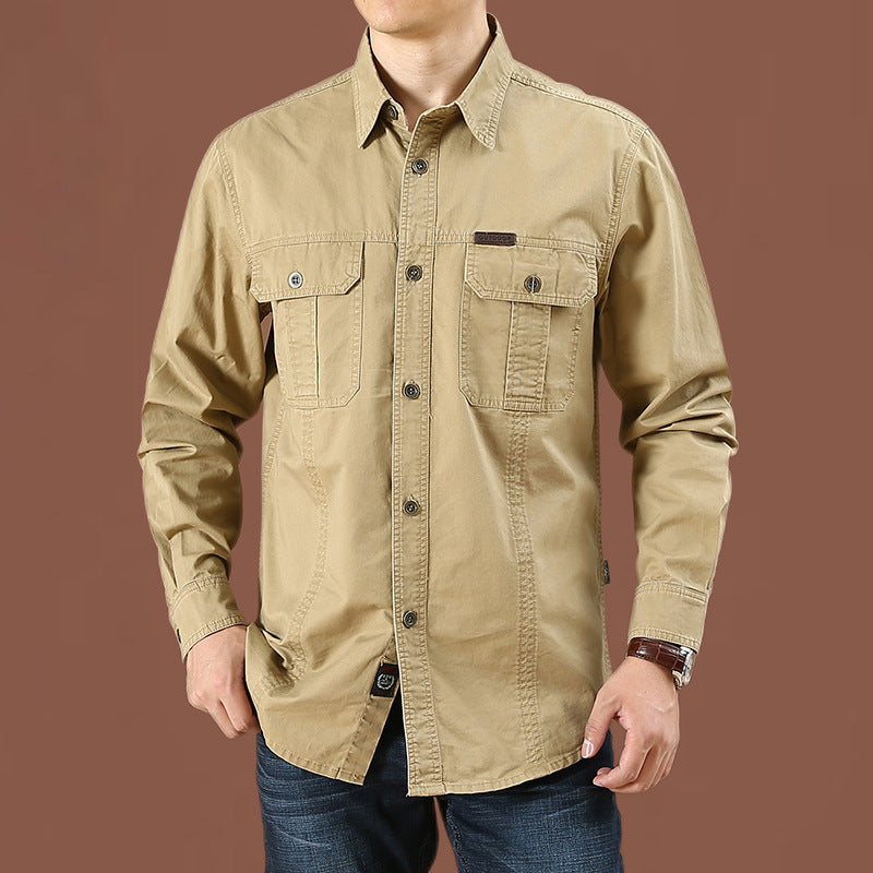 Herren nan robustes Baumwoll-Twill Fieldhemd mit aufgesetzten Klappbrusttaschen und markanten Nahtdetails Echo Archiv